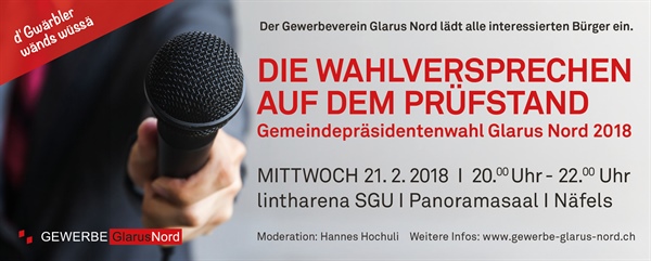 Anlass - Gemeindepräsidentenwahl 2018 - Infoveranstaltung